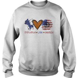 Chihuahua love heart sunflower American flag veteran Independence Day shirt