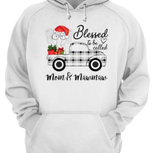 Christmas Blessed To Be Called Mom amp Mawmaw Elephant Truck T Shirt 3