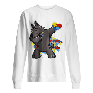 Cute Dabbing Scottie Dog Autism Awareness shirt 2