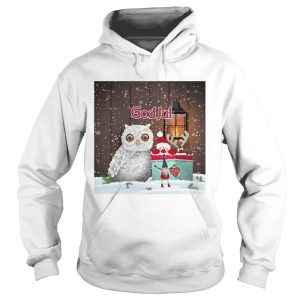 Cute Owl Nisse God Jul Merry Christmas shirt 1