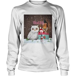 Cute Owl Nisse God Jul Merry Christmas shirt 2