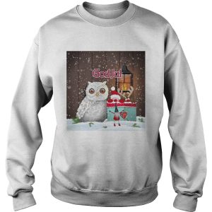 Cute Owl Nisse God Jul Merry Christmas shirt 3