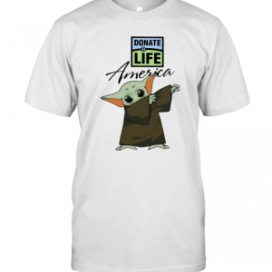 Dabbing Baby Yoda Mask Donate Life America Logo Coronavirus T-Shirt