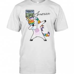 Dabbing Unicorn Mask Donate Life America Logo Coronavirus T-Shirt