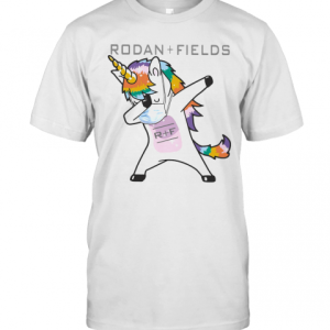 Dabbing Unicorn Mask Rodan Fields Logo Coronavirus T-Shirt