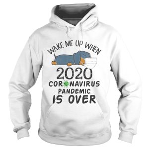 Dachshund wear mask wake me up 2020 coronavirus pandemic is over covid19 shirt 1