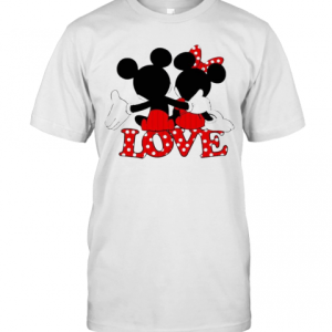 Disney Valentines Mickey Minnie Love Hug T-Shirt