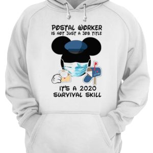 Disney mickey mouse postal worker is not just a job title it's a 2020 survival skill mask covid 19 shirt 3