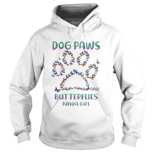 Dog paws and butterflies kind girl shirt 1