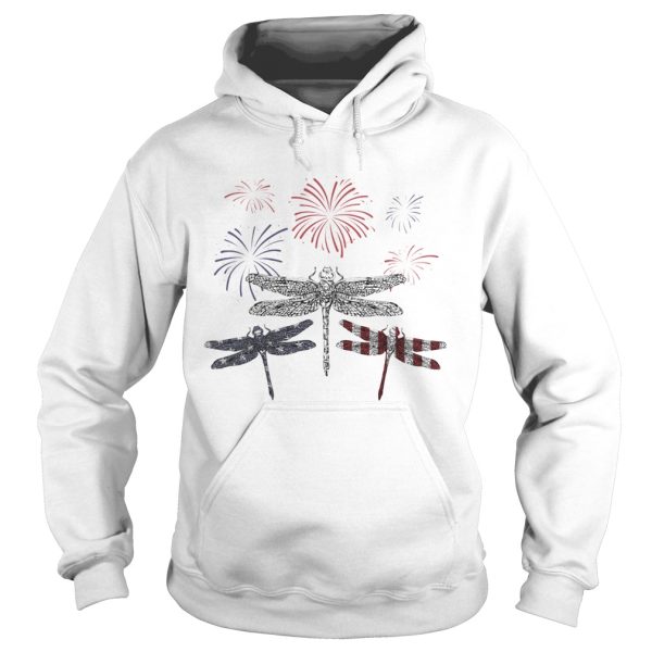 Dragonfly Firework American Flag Independence Day shirt