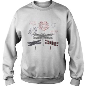 Dragonfly Firework American Flag Independence Day shirt 2