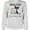 Drawing because murder is wrong cat shirt