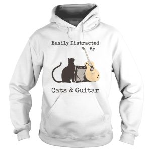 Easily Distracted By Cats And Guitar shirt 1