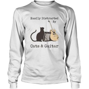 Easily Distracted By Cats And Guitar shirt 2