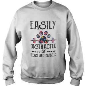 Easily Distracted By Dogs And Barbells Dog shirt