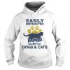 Easily Distracted By Dogs And Cats Footprint Vintage Retro shirt