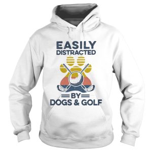 Easily Distracted By Dogs And Golf Footprint Vintage Retro shirt