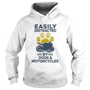 Easily Distracted By Dogs And Motorcycles Footprint Vintage Retro shirt 1