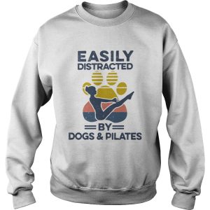 Easily Distracted By Dogs And Pilates Footprint Vintage Retro shirt 2