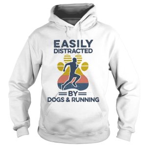 Easily Distracted By Dogs And Running Footprint Vintage Retro shirt