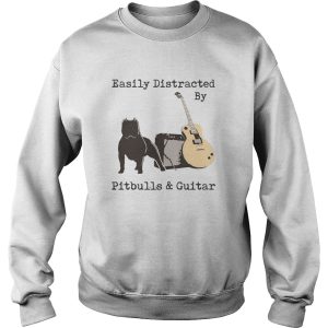 Easily Distracted By Pitbulls And Guitar shirt 2