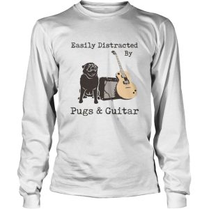 Easily Distracted By Pugs And Guitar shirt 2