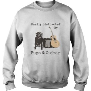 Easily Distracted By Pugs And Guitar shirt 3