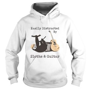 Easily Distracted By Sloths And Guitar shirt 1