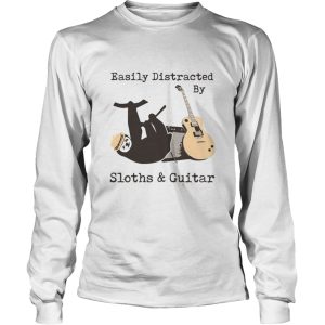 Easily Distracted By Sloths And Guitar shirt 2