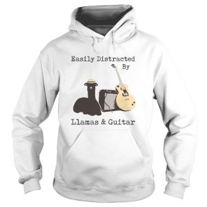 Easily Distracted By Wine Llamas And Guitar shirt 1