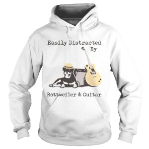 Easily Distracted By Wine Rottweiler And Guitar shirt 1