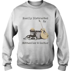 Easily Distracted By Wine Rottweiler And Guitar shirt 3