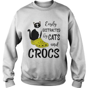 Easily distracted by cats and crocs shirt 2