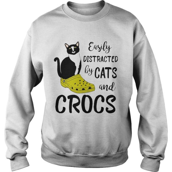 Easily distracted by cats and crocs shirt