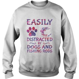 Easily distracted by dogs and fishing rods shirt 2