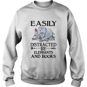 Easily distracted by elephants and books shirt 2