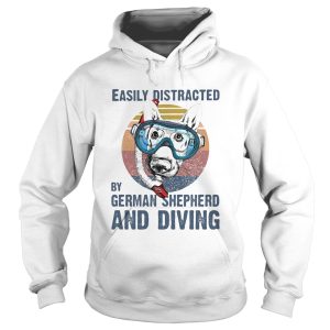 Easily distracted by german shepherd and scuba diving vintage retro shirt