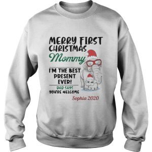 Elephant Merry First Christmas Mommy shirt 3