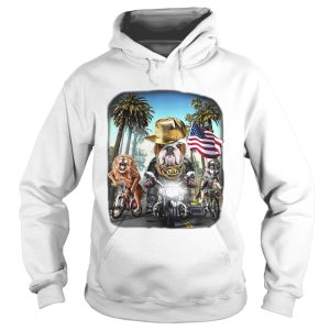 English bulldog riding motorcycle on california boulevard shirt 1