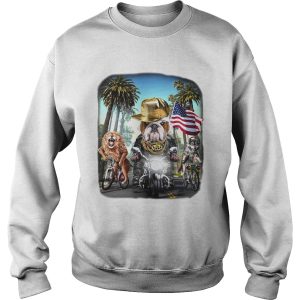 English bulldog riding motorcycle on california boulevard shirt