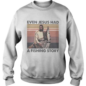 Even jesus had a fish story lines vintage retro shirt