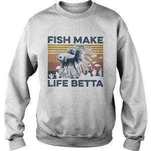 Fish make life betta vintage retro shirt 2