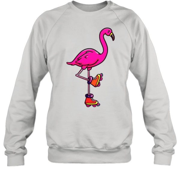 Flamingo Rollerblading shirt