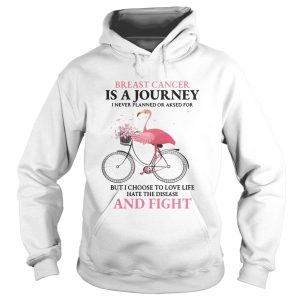 Flamingo breast cancer is a journey I never planned or asked for t-shirt