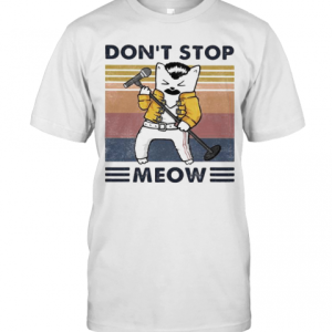 Freddie Mercury Don’T Stop Meow Vintage Retro T-Shirt