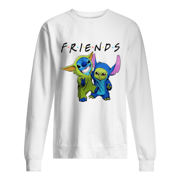 Friends baby Yoda And Baby Stitch shirt