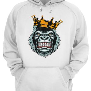 Funny Gorilla King ferocious gorilla on with crown Halloween shirt 3