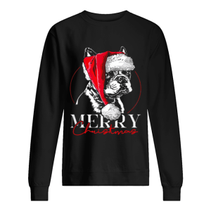 Funny Santa Boston Terrier Merry Christmas dog mom gift shirt