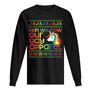 Gay Christmas Rainbow Unicorn Don We Now Our Gay Apparel shirt