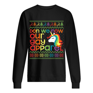 Gay Christmas Rainbow Unicorn Don We Now Our Gay Apparel shirt 2